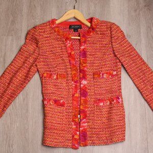 St. John Zip Up Red Jacket Sweater